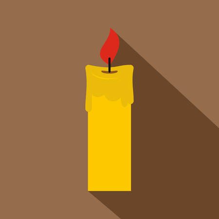 Candle icon, flat styleのイラスト素材