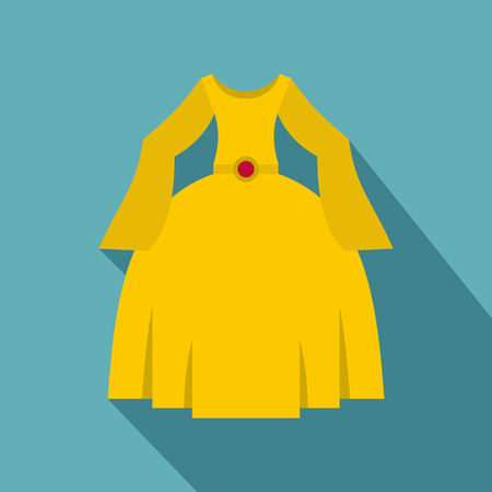 Princess dress icon, flat styleのイラスト素材