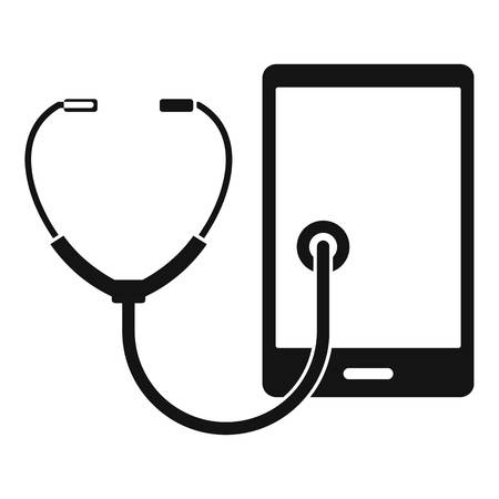 Phone diagnosis icon, simple styleのイラスト素材