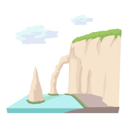 Sea cliff icon, cartoon styleのイラスト素材