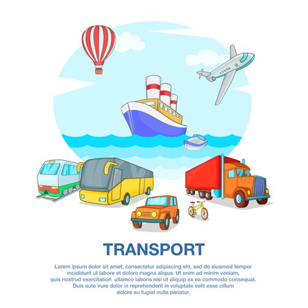 Types of transport concept, cartoon styleのイラスト素材