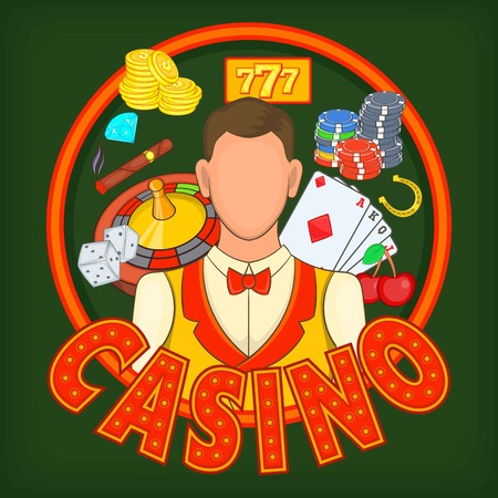 Casino games concept, cartoon styleのイラスト素材