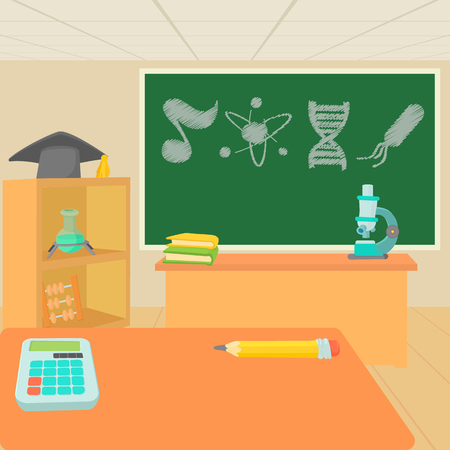 Education classroom concept, cartoon styleのイラスト素材