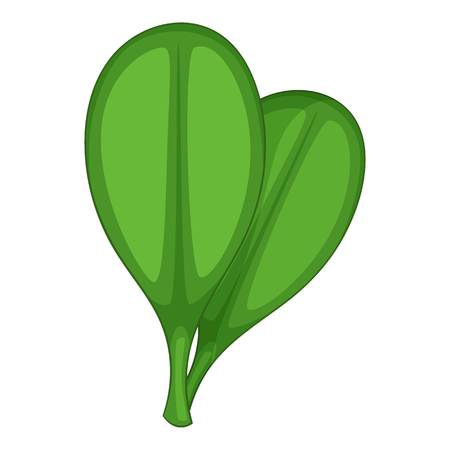Green rounded leaves icon, cartoon styleのイラスト素材