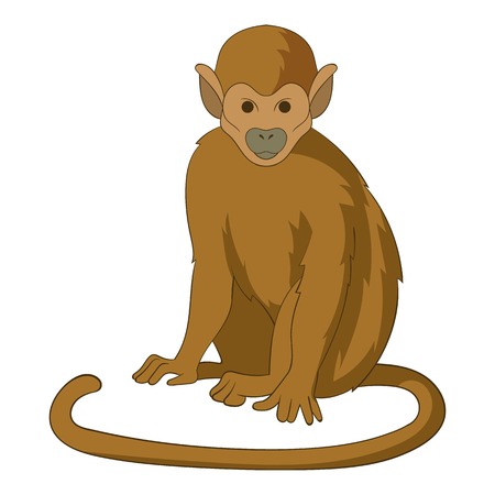 Snub nosed monkey icon, cartoon styleのイラスト素材