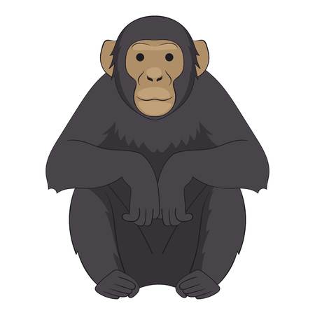 Chimpanzee icon, cartoon styleのイラスト素材