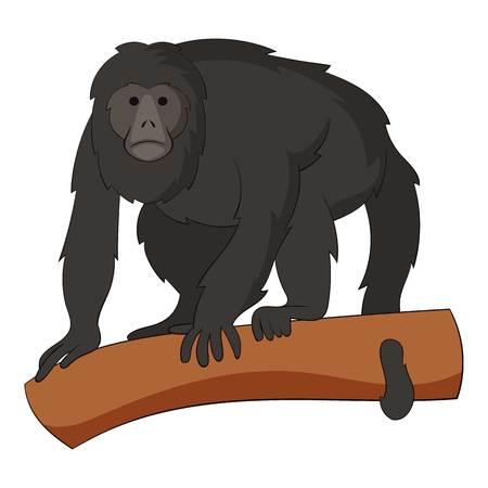 Gibbon icon, cartoon styleのイラスト素材