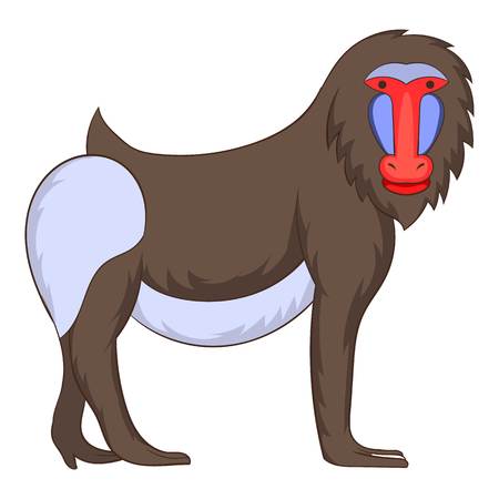 Mandrill icon, cartoon styleのイラスト素材