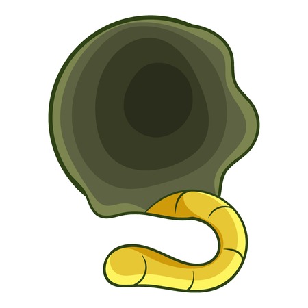 Orbit with grub icon, cartoon styleのイラスト素材