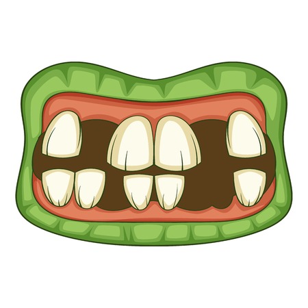 Zombie teeth icon, cartoon styleのイラスト素材