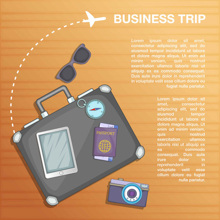 Travel concept plan, cartoon styleのイラスト素材