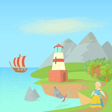 Sweden travel concept symbols, cartoon styleのイラスト素材