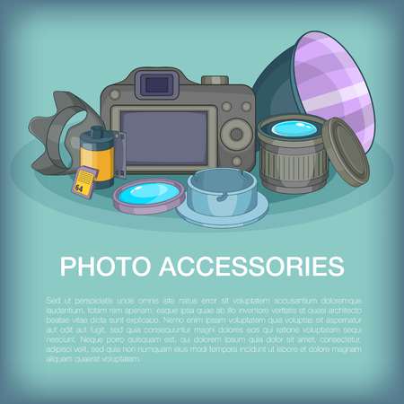 Photo accessories concept, cartoon styleのイラスト素材