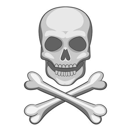Skull and crossbones icon. Cartoon illustration of skull and crossbones vector icon for webのイラスト素材