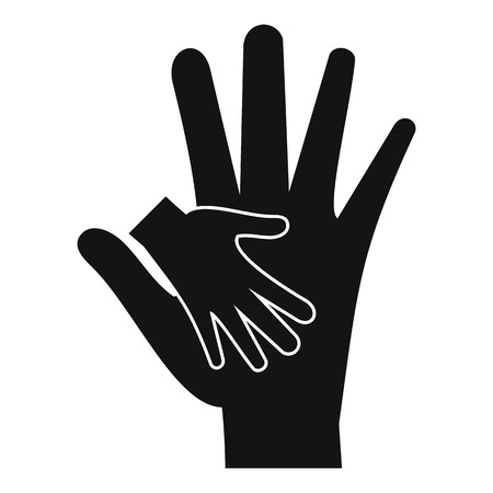 Baby and mother hand icon. Simple illustration of baby and mother hand vector icon for webのイラスト素材