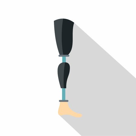 Prosthesis leg icon, flat styleのイラスト素材
