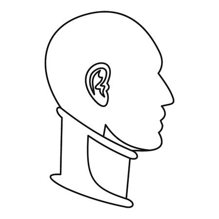 Cervical collar icon, outline styleのイラスト素材