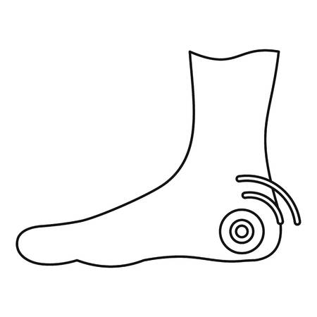 Foot heel icon, outline styleのイラスト素材