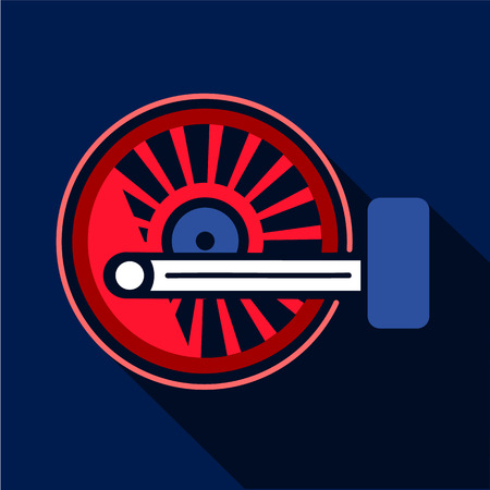 Locomotive wheel icon, flat styleのイラスト素材
