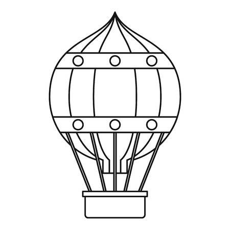 Hot air balloon with gondola basket iconのイラスト素材