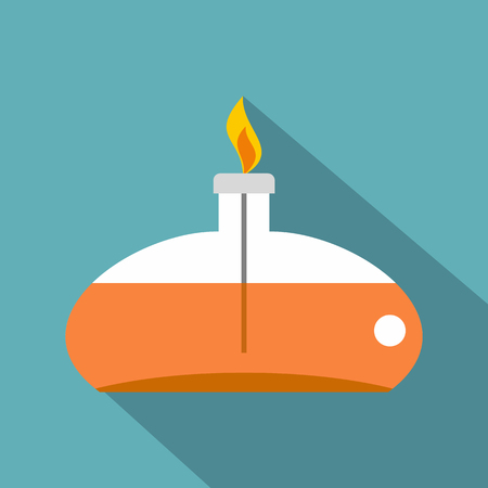 Chemical alcohol burner icon, flat styleのイラスト素材