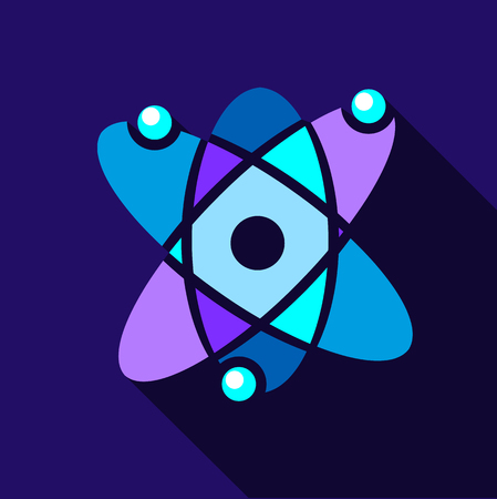 Atom icon, flat styleのイラスト素材
