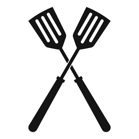 Two metal spatulas icon, simple styleのイラスト素材