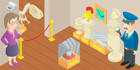 Museum concept. Cartoon illustration of museum vector concept for webのイラスト素材