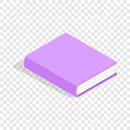 Purple book isometric icon 3d on a transparent background vector illustrationのイラスト素材