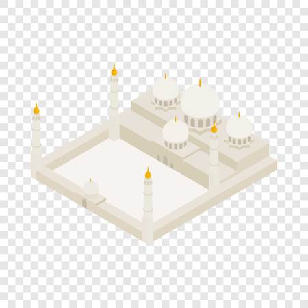 Sheikh Zayed Grand mosque isometric icon 3d on a transparent background vector illustrationのイラスト素材