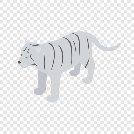 White tiger isometric icon 3d on a transparent background vector illustrationのイラスト素材