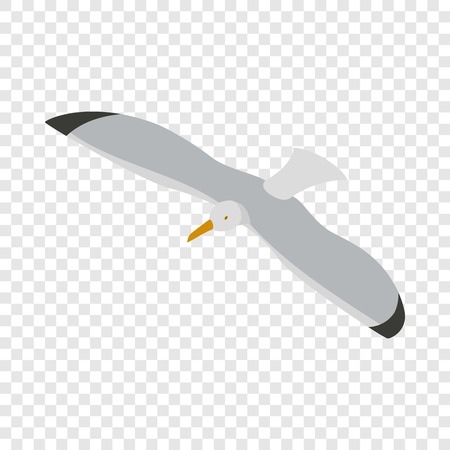 Seagull isometric icon 3d on a transparent background vector illustrationのイラスト素材