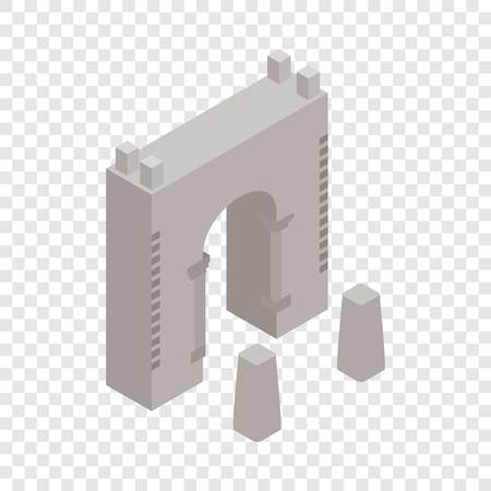 Wall fortress isometric icon 3d on a transparent background vector illustrationのイラスト素材