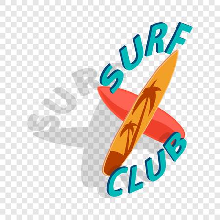 Surf club isometric icon 3d on a transparent background vector illustrationのイラスト素材