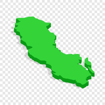 Green map of Sweden isometric icon 3d on a transparent background vector illustrationのイラスト素材