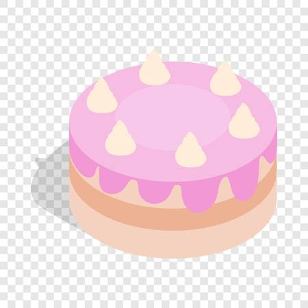 Cake isometric icon 3d on a transparent background vector illustration