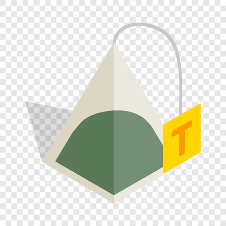 Teabag isometric icon 3d on a transparent background vector illustrationのイラスト素材