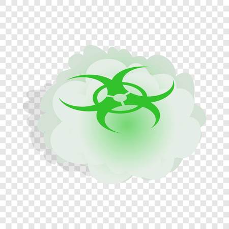 Cloud with biohazard symbol isometric icon 3d on a transparent background vector illustrationのイラスト素材