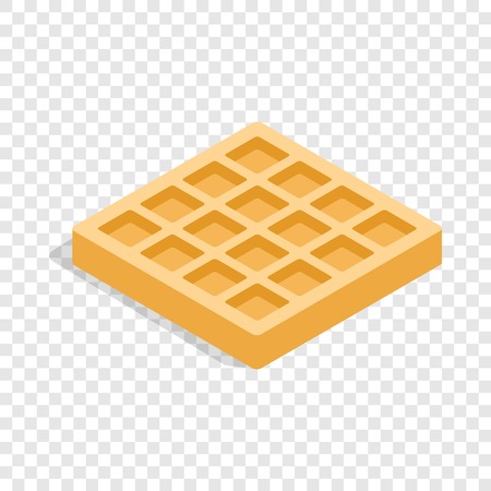 Waffles isometric icon 3d on a transparent background vector illustrationのイラスト素材