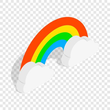 Rainbow and clouds isometric iconのイラスト素材