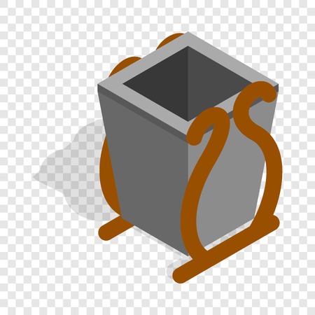 Gray litter bin isometric iconのイラスト素材