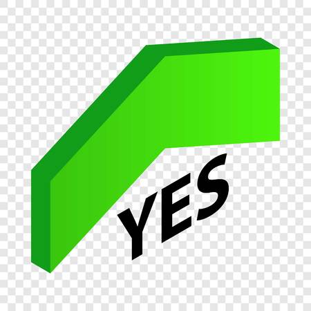 Up arrow that says Yes isometric iconのイラスト素材
