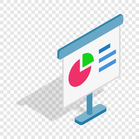 Signboard with chart isometric iconのイラスト素材