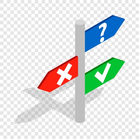Post with signs isometric iconのイラスト素材