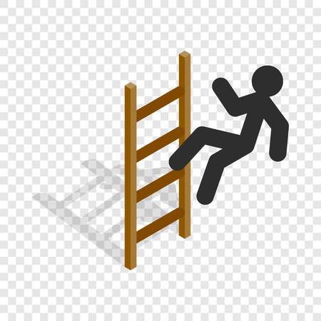 Man climbs the stairs isometric iconのイラスト素材