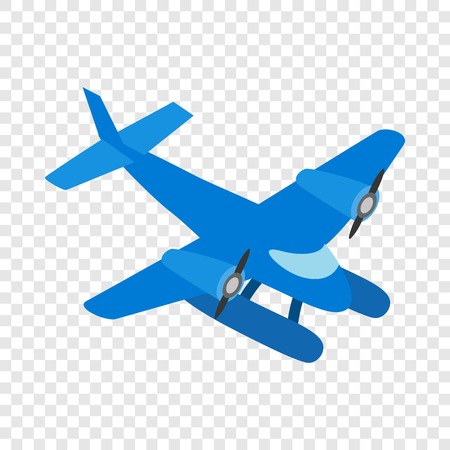 Blue small plane isometric iconのイラスト素材
