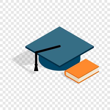 Student hat and book isometric iconのイラスト素材