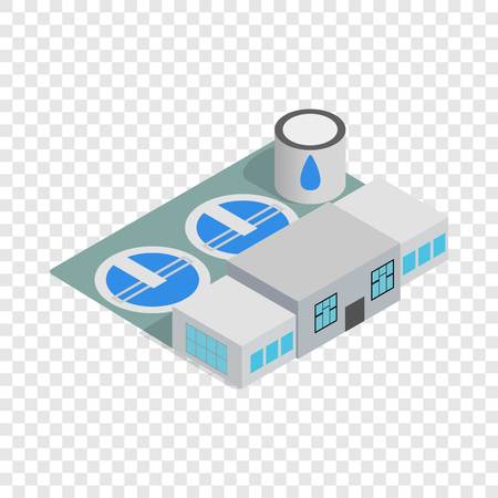 Water treatment building isometric iconのイラスト素材