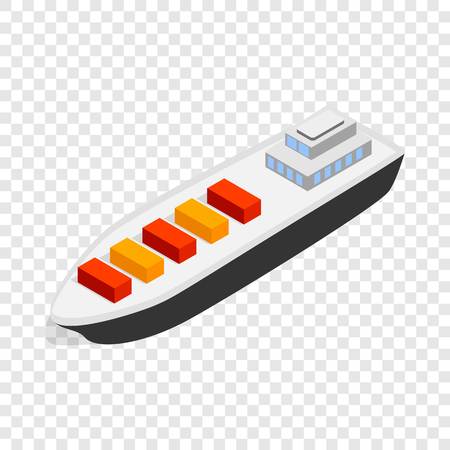 Cargo ship isometric iconのイラスト素材