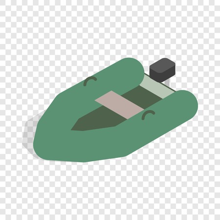 Inflatable boat isometric icon 3d on a transparent background vector illustrationのイラスト素材